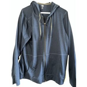 DSG Men's Full Zip Run Hoodie Navy Blue Size Large